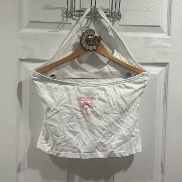 Harley Davidson white halter top tank - Picture 4 of 4